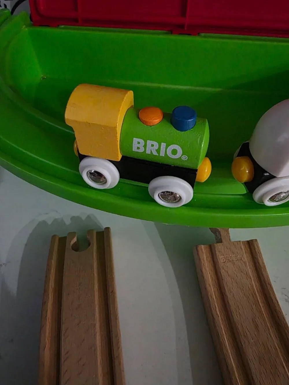 Brio My First Take Along Set 33711 7 pc Train Set with Case Wooden Track Railway